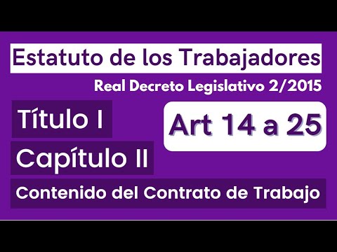 El artículo 14 del Estatuto de los Trabajadores