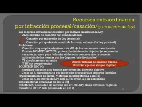 Recursos extraordinario por infracción procesal y de casación